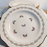 Set of 12 golden and flowery Amandinoise soup plates