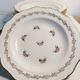 Set of 12 golden and flowery Amandinoise soup plates