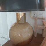 Lampe en verre doré années 80