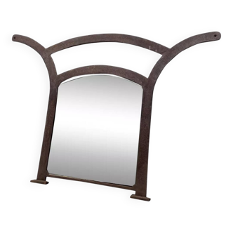 Brutalist iron mirror