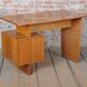 Mid-Century Walnut and Oak Writing Desk from B. Landsman, Czech, 1950s