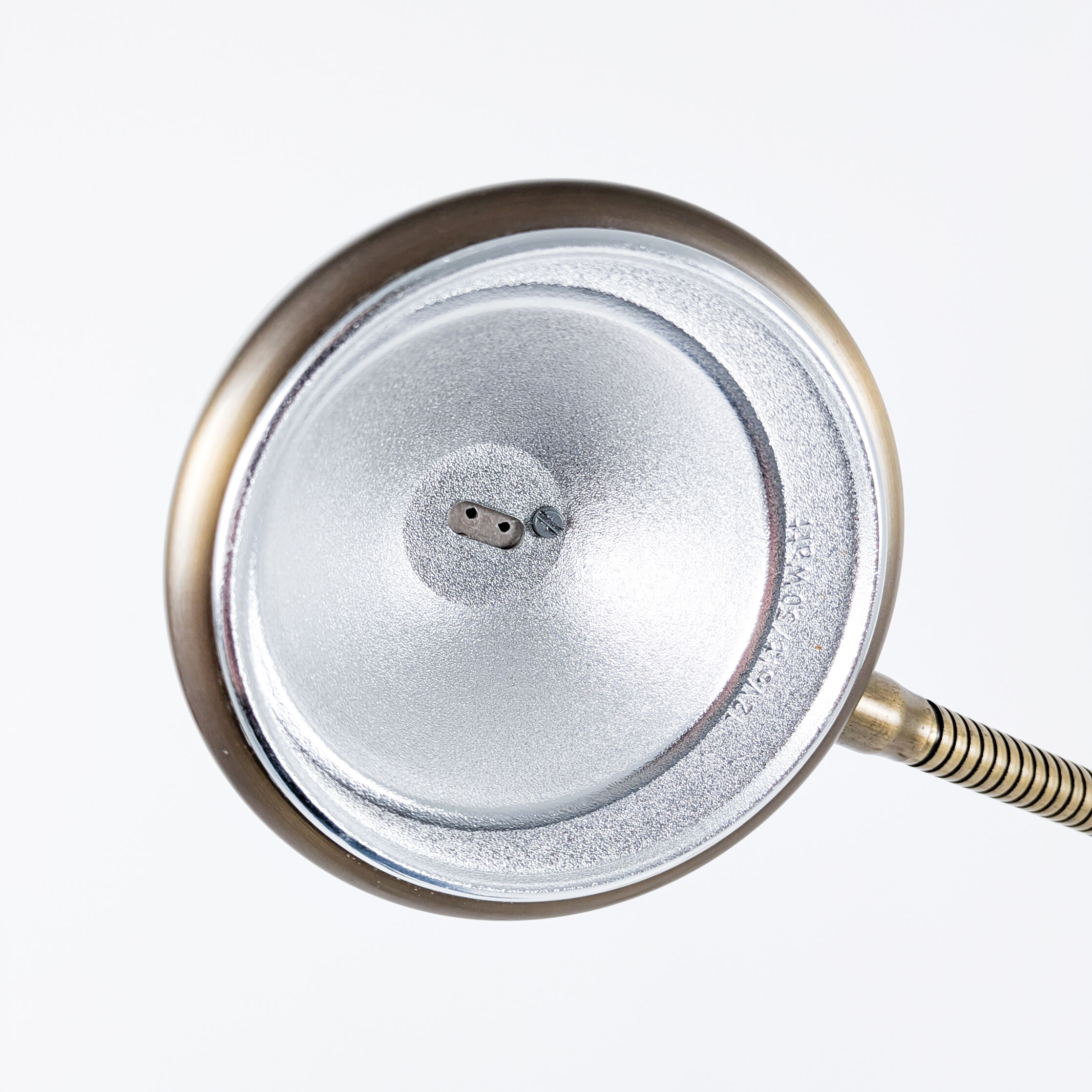 Lampadaire vintage Hustadt à 2 têtes flexibles, laiton mat