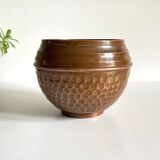 Planter by villedieu in vintage brown patinated copper