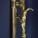 Double wall lamp in gilded bronze and glass paste