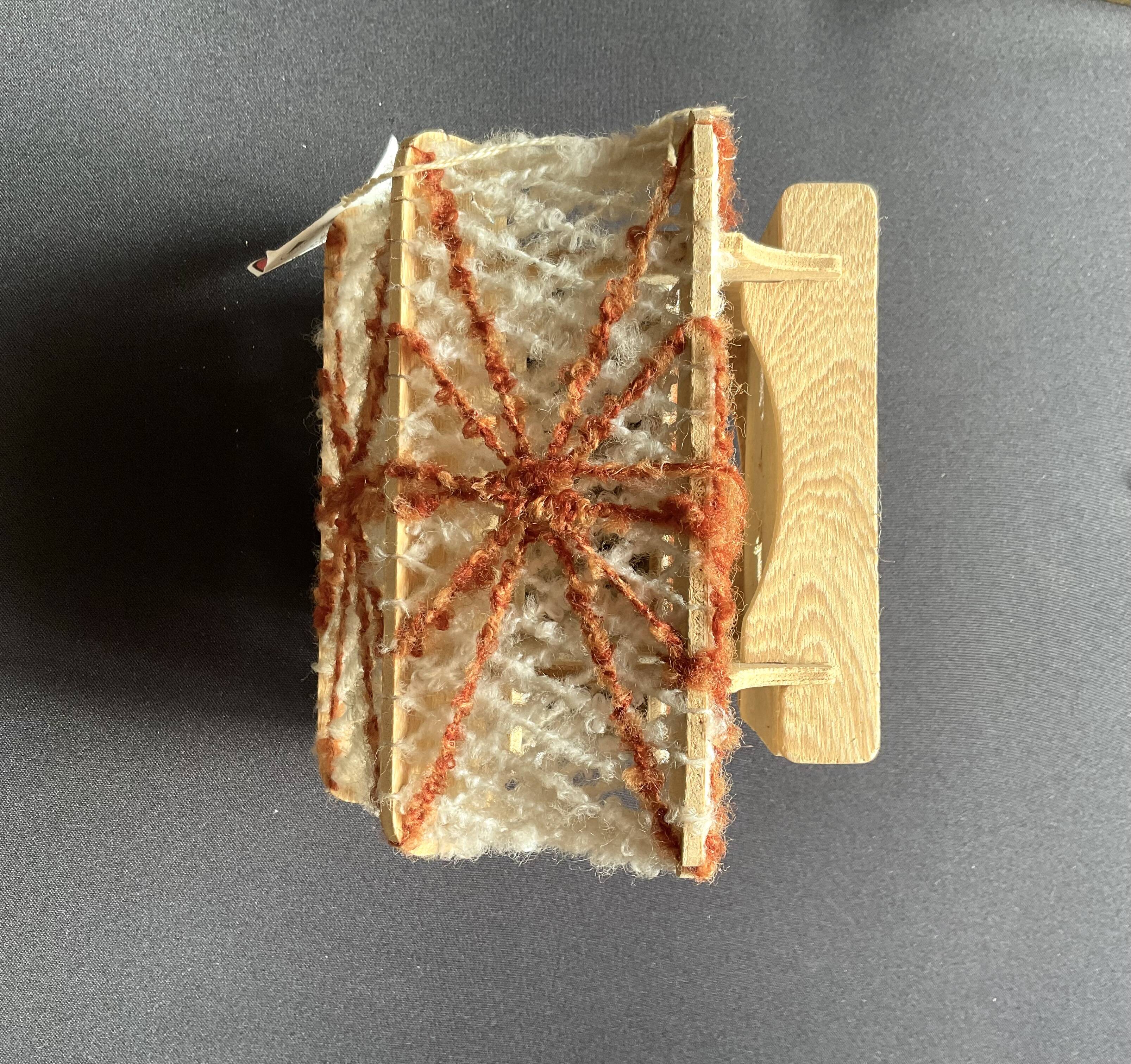 Vintage ecru and orange wall light