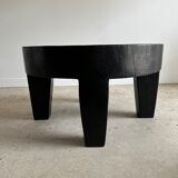 Coffee table en bois massif monoxyle noir