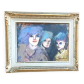 Mino maccari oil-based print 30x40 three female figurines