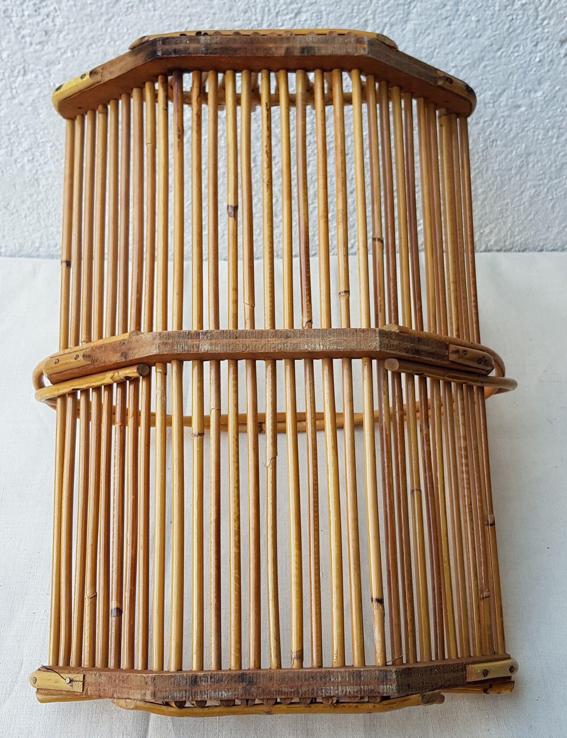 60's rattan fruit basket