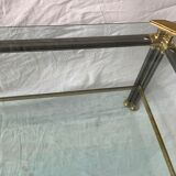 Glass and brass coffee table
