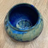 Blue ceramic round pot