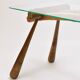 Mid-century side table by Max Kment, maple, cord, Austria, 1950s