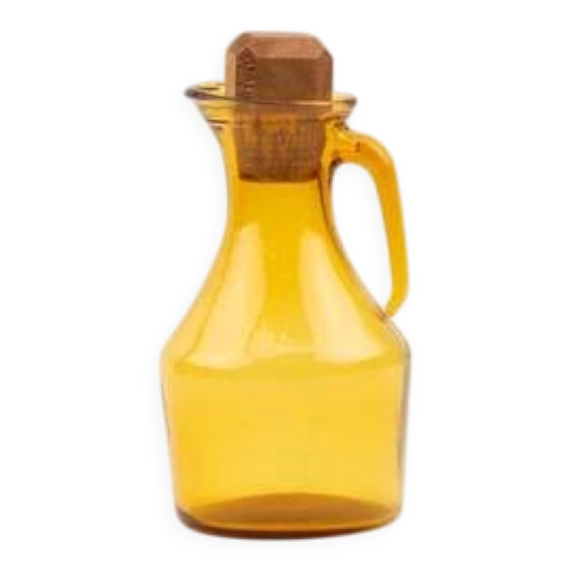 Carafe vintage en verre ambré avec anse