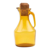 Vintage amber glass carafe with handle