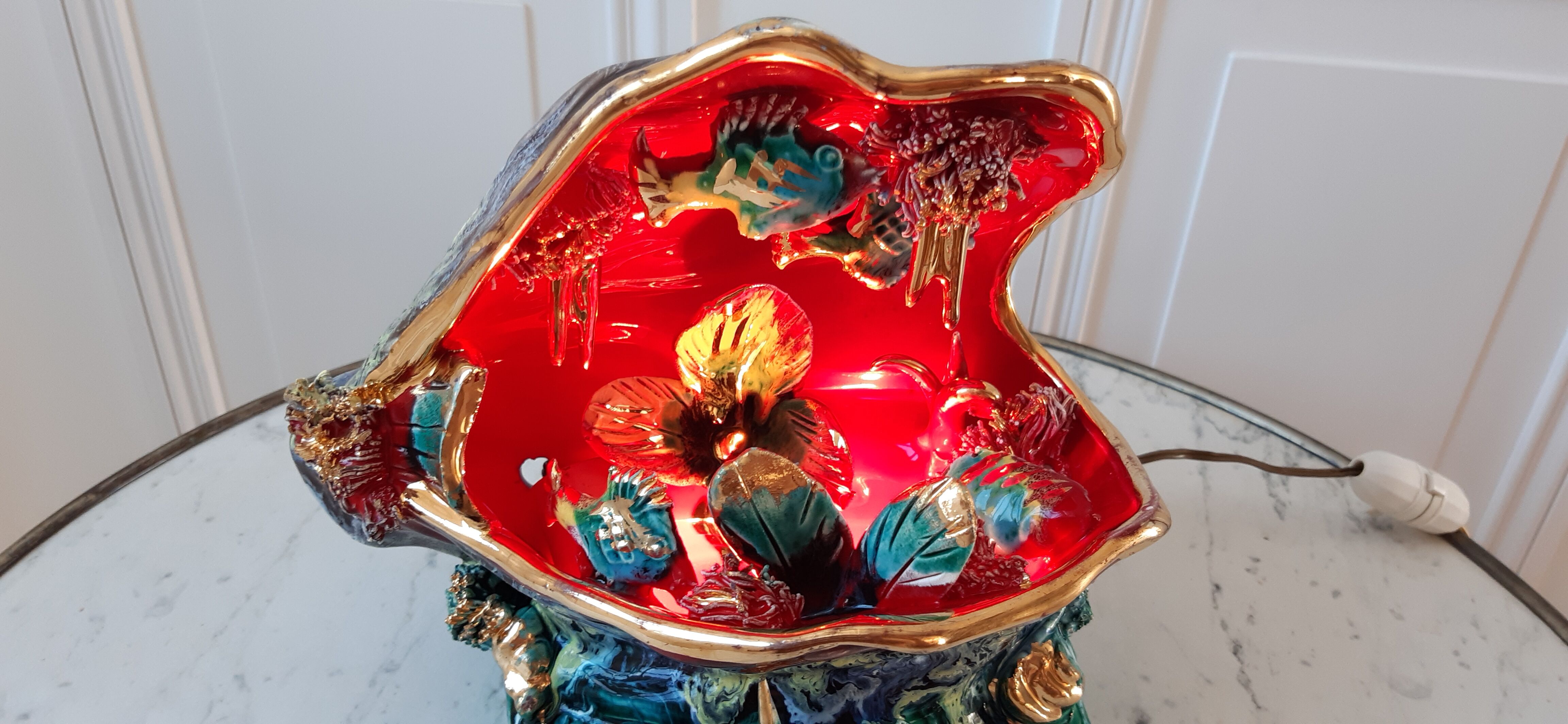 Shell lamp oysters Vallauris 70s