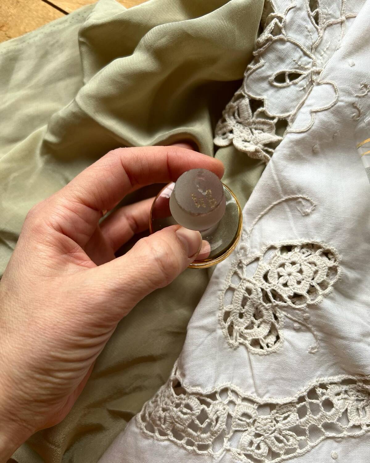 1950 liqueur service in sandblasted granite glass