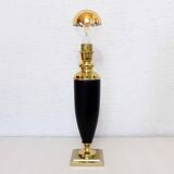 Pied de lampe de table Le Dauphin cuir et laiton