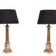 A set of Two Bronze Doric column table lamps 1960s France