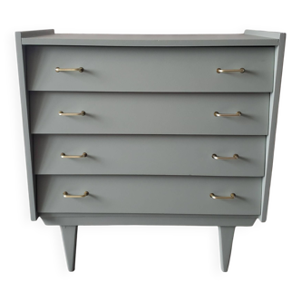 Vintage light green gray chest of drawers