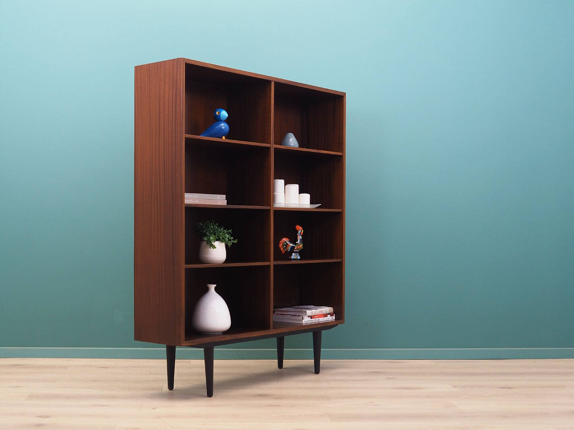 Mahogany bookshelf, Danish design, 1970s, produced by Omann Jun.