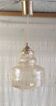 Suspension style scandinave en verre ambré - années 60-70