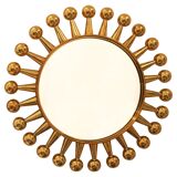 Jack Wall Round Mirror by Jonathan Adler, Polished Brass, 60cm Starburst