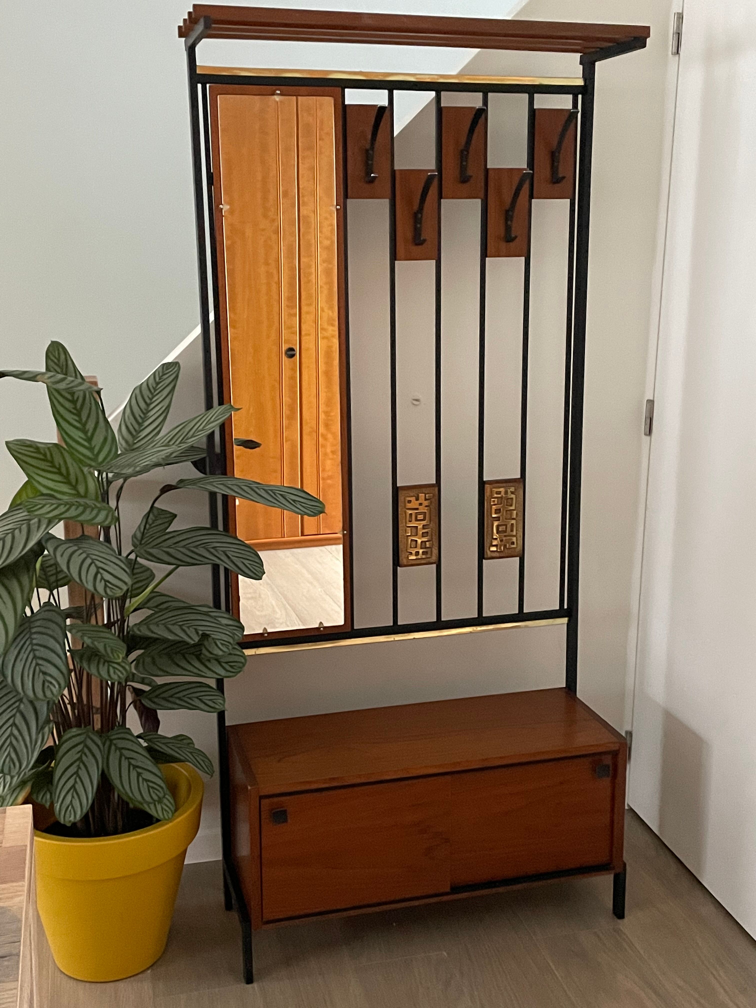 Vintage teak coat rack, 60s