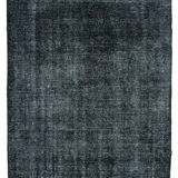 Hand-knotted oriental overdyed 287 cm x 390 cm black wool carpet