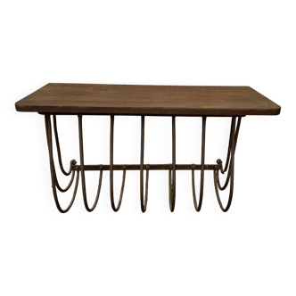 Old iron and wood console measures approximately: height 45 cm length 80 cm, depth 30.5 cm