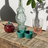 Green slurry pepper shaker, vintage ceramics