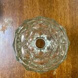 Molded glass vase with sculpted decoration