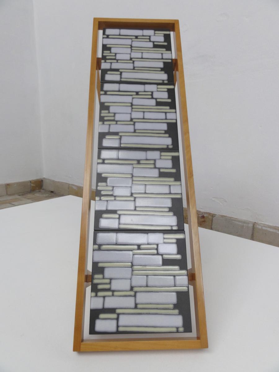 Table low mid-century tiled ceramic, Germany