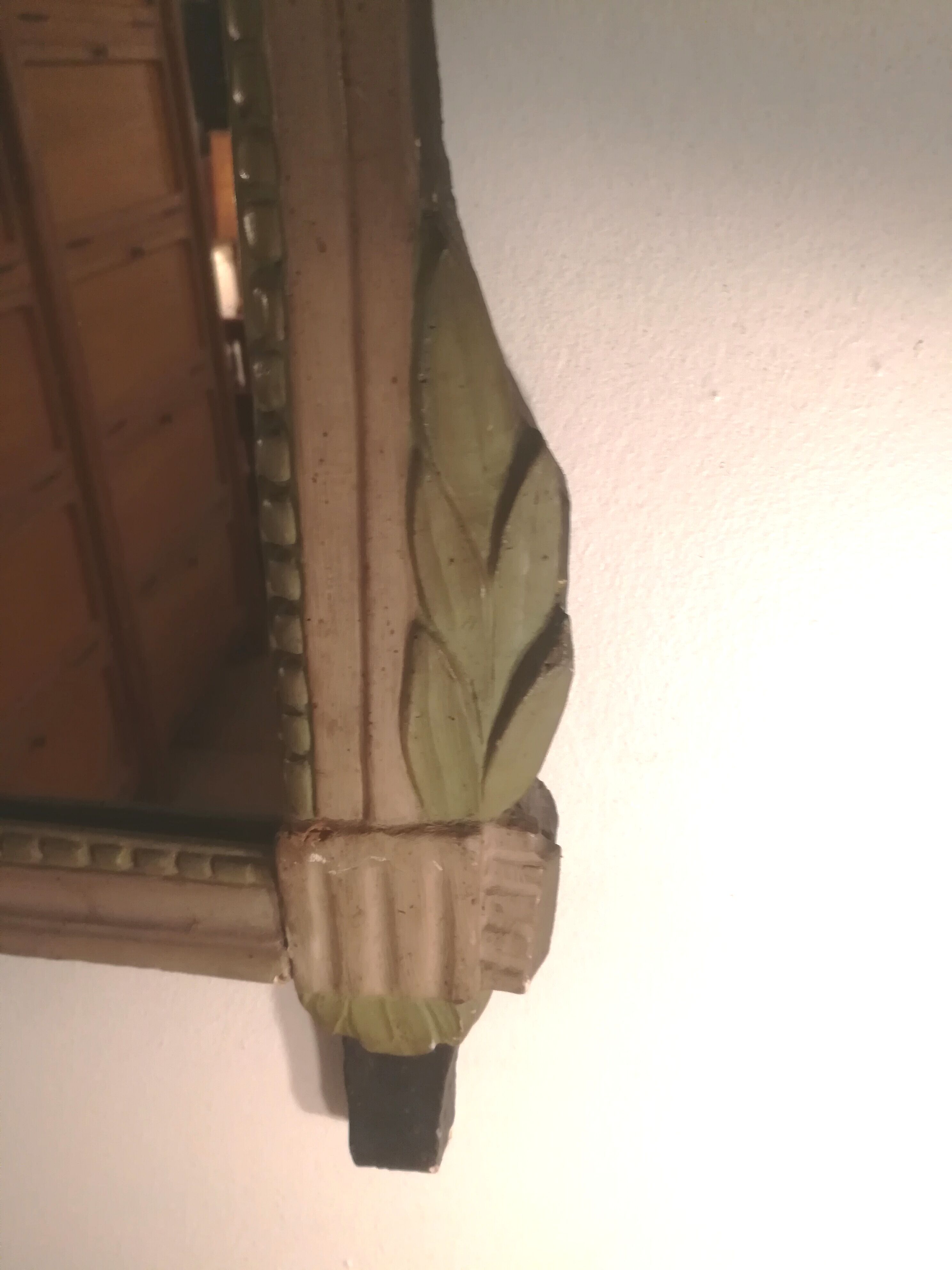 Louis XVI period mirror in patinated wood - 84x51cm