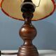 Vintage Space Age table lamp with orange fabric shade.