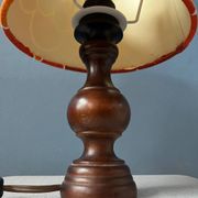 Lampe de table vintage Space Age avec abat-jour textile orange