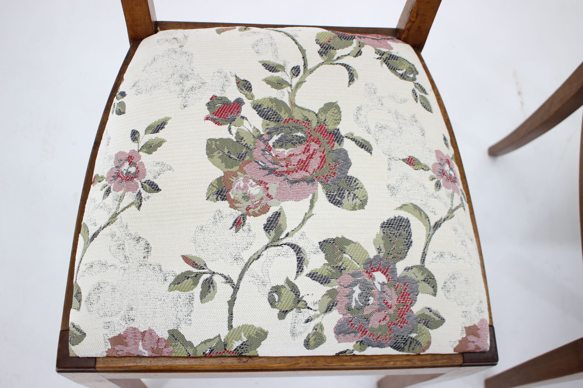 Set of two antique side chairs, czechoslovakia 1950