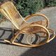 Designer rocking chair in rattan and bamboo from the 1950s/60s