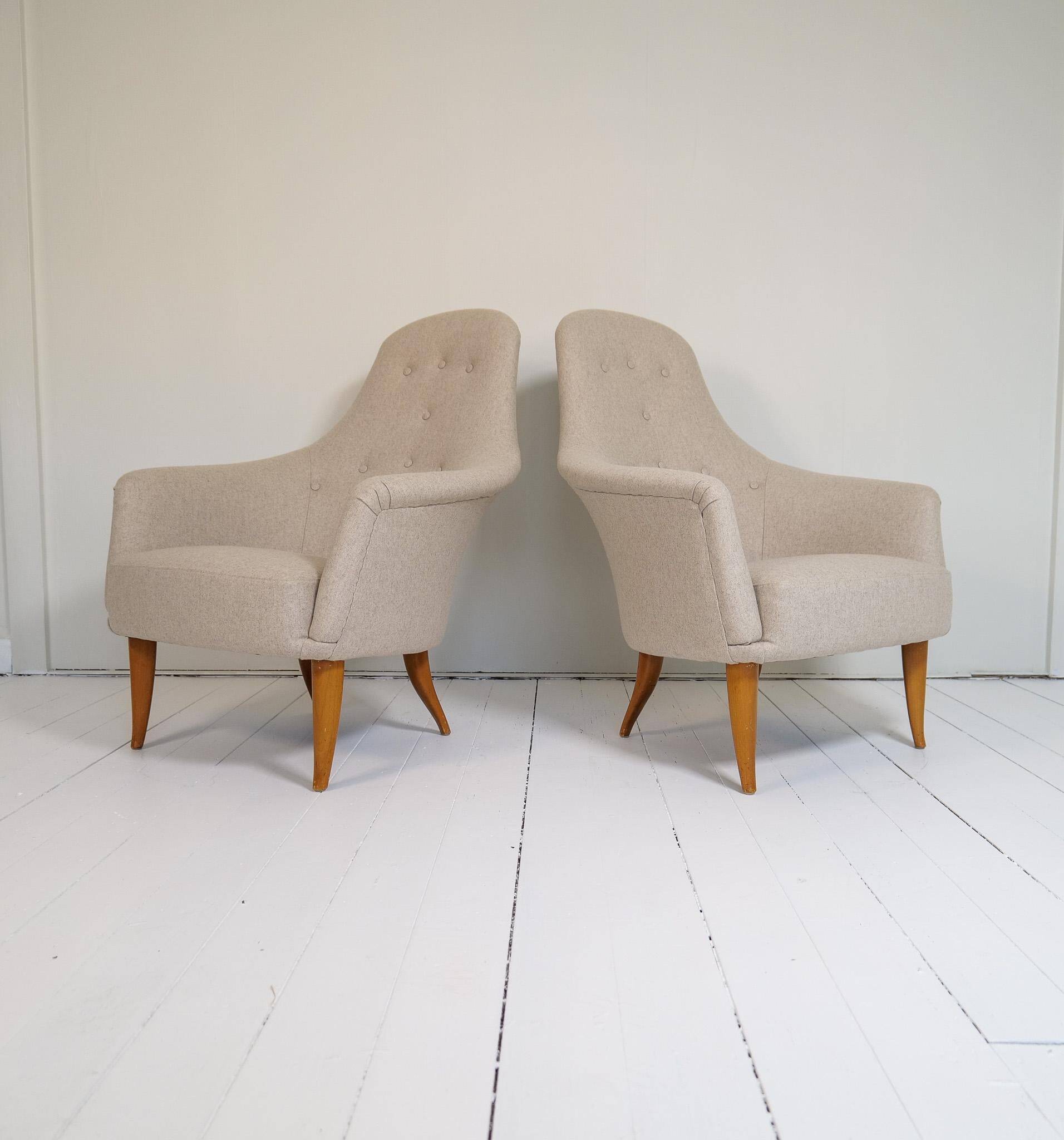 Big Adam lounge chairs, mid-century design, NK, Sweden, 1950s.