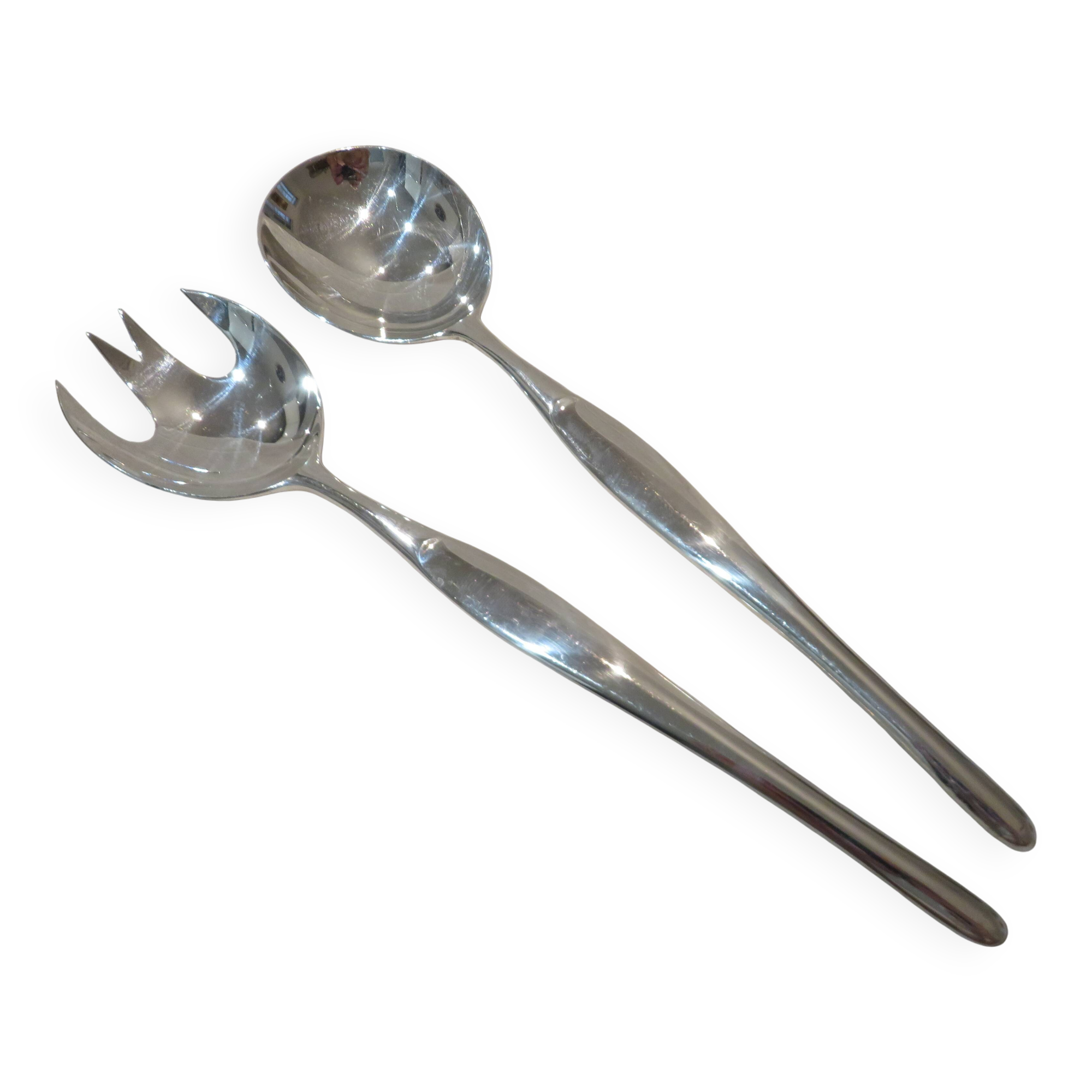 2-piece silver-plated salad serving set by Christofle Goldsmith Duo 24.6cm