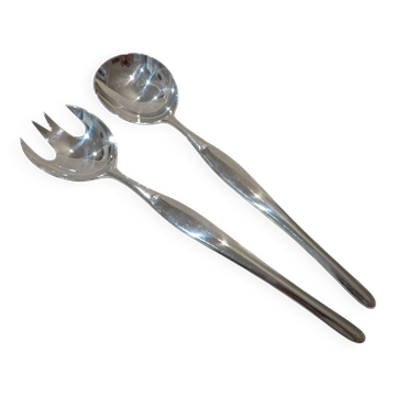 2-piece silver-plated salad serving set by Christofle Goldsmith Duo 24.6cm