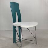 Set of 6 Memphis dining chairs in bouclé, 1980s