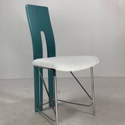 Set of 6 Memphis dining chairs in bouclé, 1980s