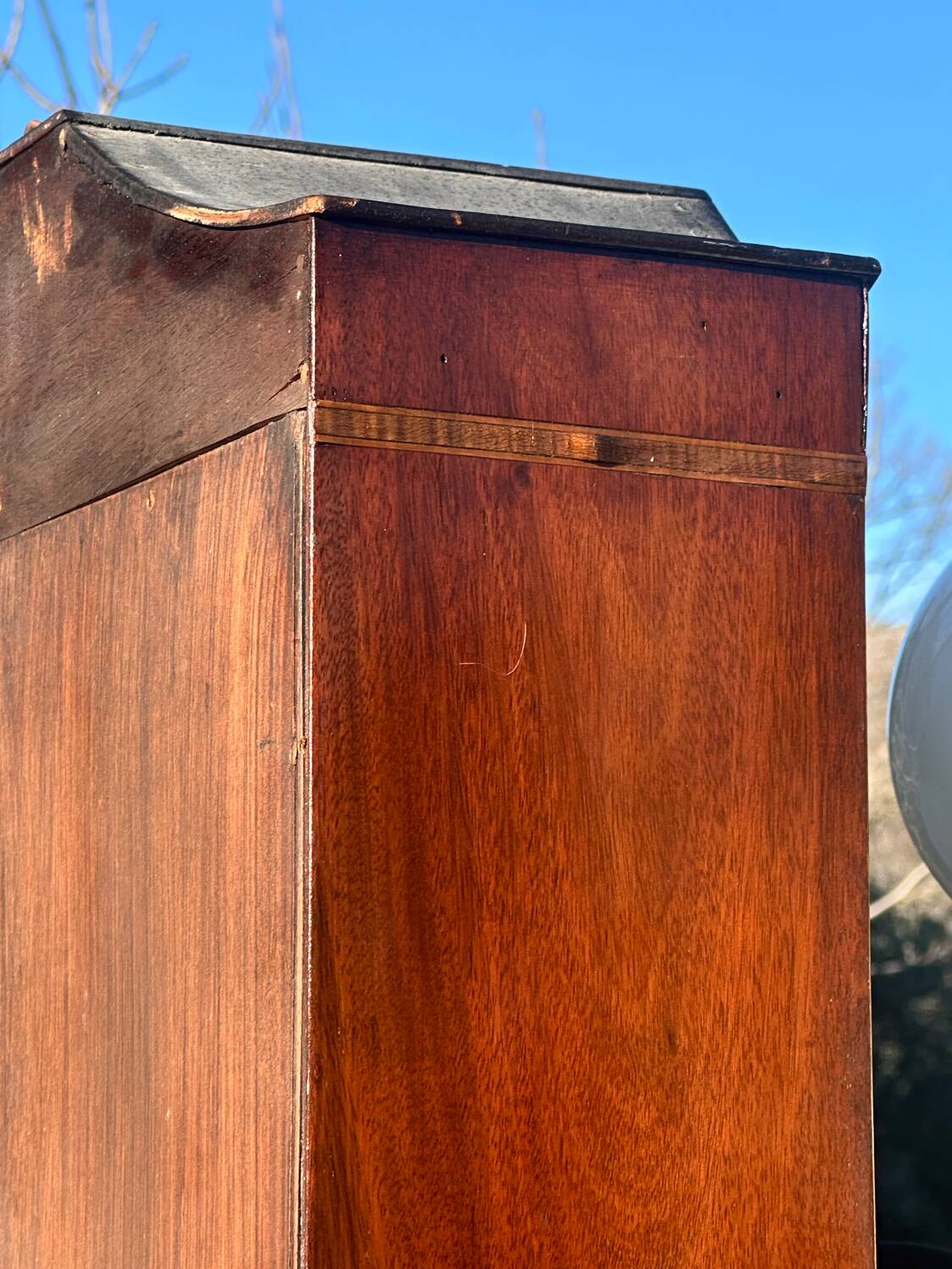 Flamed Mahogany Library in Regency style.