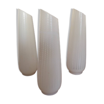 tulipes de lampe vintage en verre opalin années 70