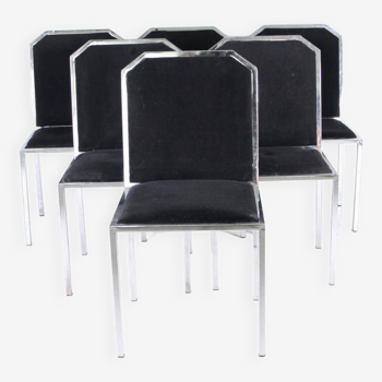 Set of 6 vintage chrome chairs