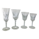 Service of 49 Val St Lambert glasses in cut crystal