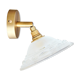Articulated wall lampshade, satin metal stand