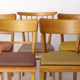 Lot de 6 chaises de salle à manger allemandes vintage, années 1950-1960 | Structure en hêtre