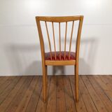 Ensemble de 6 chaises de salle à manger en bois sixties
