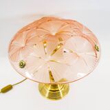 Lampe de table Dégué | Art Déco | Base en laiton lourd | millésime des années 1930