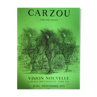 Jean Carzou vision nouvelle 1975  original exhibition poster created in lithograph
